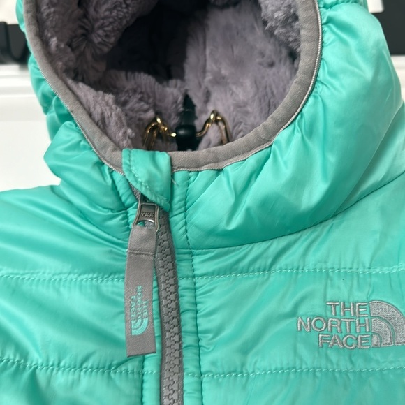 THE NORTH FACE Reversible Mossbud Swirl Insulated Jacket teal size 12/18 - Picture 6 of 11